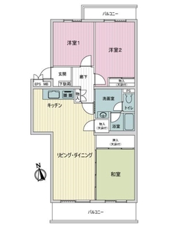 新松戸ユーカリパークハウスＢ棟の間取図