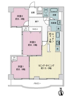 コスモ宮前平ルヴェールの間取図