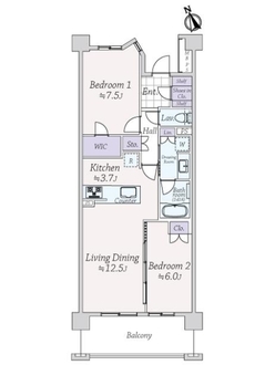 ライオンズ芦屋グランフォートの間取図