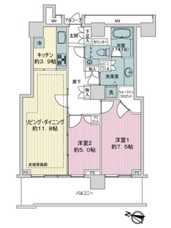 ザ・ヨコハマタワーズタワーイーストの間取図