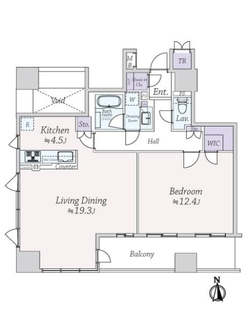 クレヴィアタワー御堂筋本町の間取図