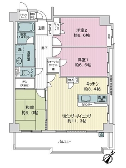 ライオンズマンション薬院浄水通りの間取図