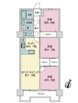キャニオンマンション見次公園二号館の間取図