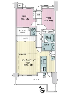 ペルル庚午中壱番館の間取図