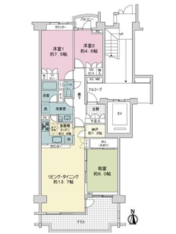 シティ能見台ふれあいの街Ｋ棟の間取図