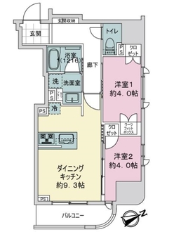 ライオンズミレス蔵前の間取図