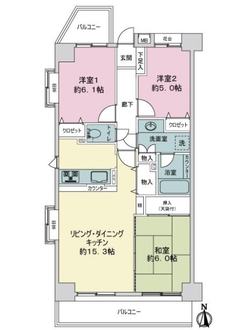 ライオンズマンション新小岩リバーステージの間取図