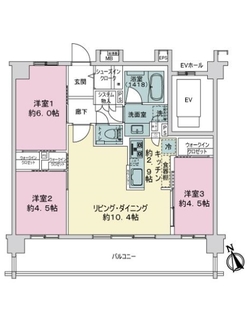 エクセレントシティ原木中山２ザ・プレイスの間取図