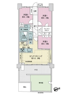 ライオンズ横濱仲町台ヴィアーレの間取図