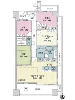 サンパーク黄金の間取図
