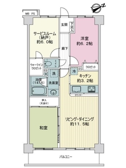 ライオンズマンション津田沼鷺沼台の間取図