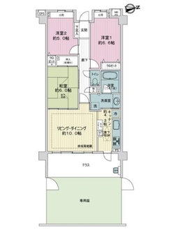ライオンズマンション原木中山駅前の間取図