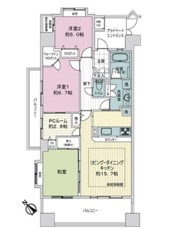 ライオンズマンションセントワーフ横濱の間取図