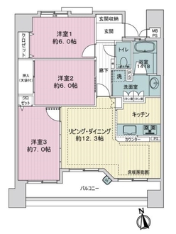 ライオンズマンション富士見町の間取図