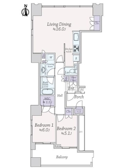 ワールドシティタワーズ　ブリーズタワーの間取図
