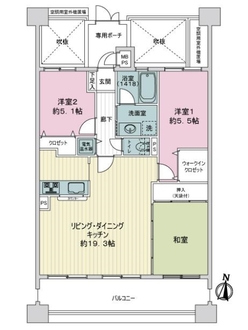 ライオンズマンション大原駅前の間取図