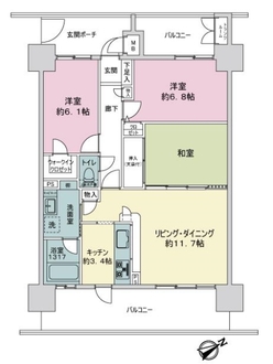 リバーパーク平野町の間取図