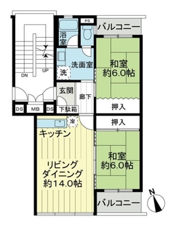嵐山ロイアルハイツ第６号棟の間取図