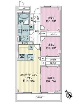 東十条サンハイツＤ棟の間取図
