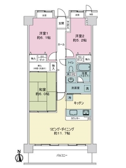 シャルマンコーポ一宮の間取図