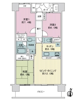 コスモシティ住吉川公園の間取図