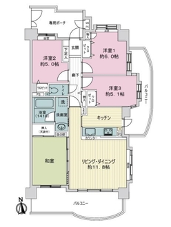 ライオンズマンション比良第２の間取図
