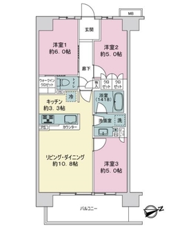 リビオシティ川口元郷の間取図