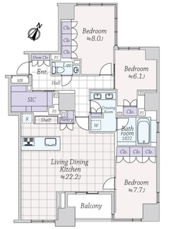 プレミスト六番町の間取図