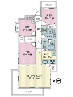 モンシャトー宮前平の間取図