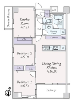 オープンレジデンシア武蔵小山の間取図