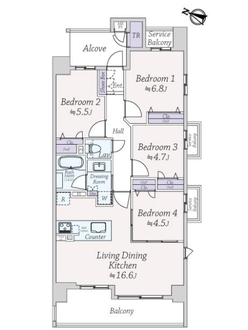 ワコーレ甲東園ザ・シーズンズの間取図