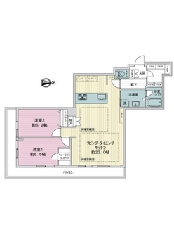 西戸山タワーホウムズサウスタワーの間取図