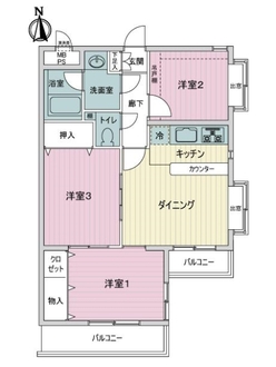 ライオンズマンション花小金井の間取図