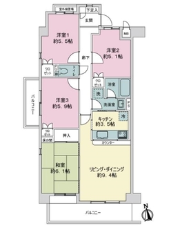 藤和シティコープ神山の間取図