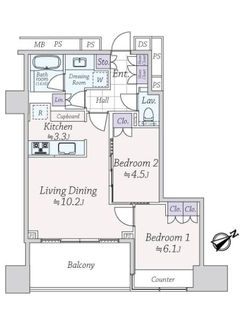 ザ・パークハウス三軒茶屋タワーの間取図