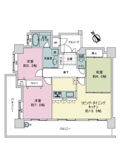 ディアメゾン平野町リバーコートの間取図