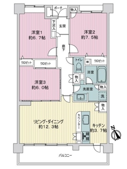 イトーピア山手の間取図