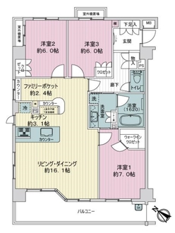 グランアジール都筑ふれあいの丘の間取図