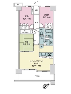 ライオンズクオーレ幕張マークスフォートの間取図