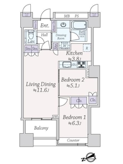ＴＨＥ　ＣＥＮＴＥＲ　ＴＯＫＹＯの間取図