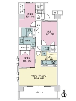レーベン川崎小田一丁目の間取図