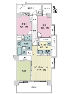 ライオンズガーデン武蔵関公園壱番館の間取図
