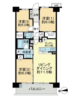 シティテラス小金井公園Ｅ棟の間取図