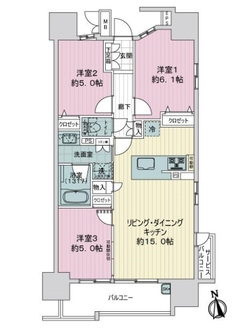 ダイアパレスセントラルザ・フォートの間取図
