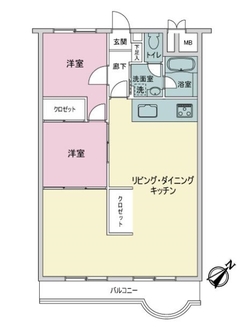 稲毛ファミールハイツ１号棟の間取図