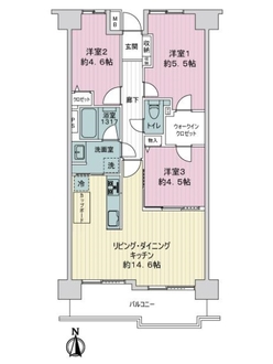 東戸塚ガーデンハウス壱番館の間取図