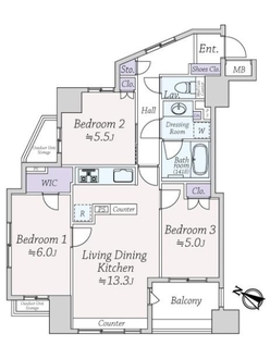 ベリテージ六町タワーの間取図