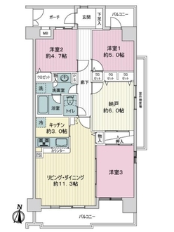 藤和シティコープ勝川の間取図