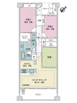 フォレストレイクひばりが丘Ｉ棟の間取図