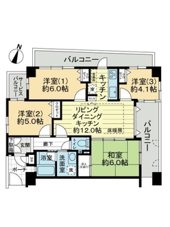 ワコーレアーバンヴュー熊内の間取図